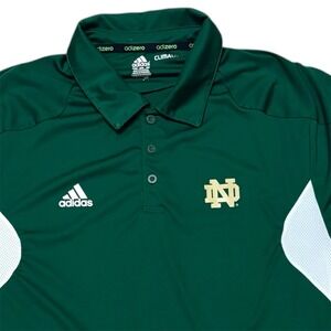 Adidas Notre Dame Fighting Irish Performance Polo Shirt Mens Large Green Stretch